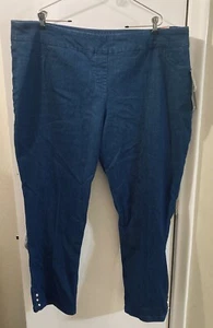 Slim-Sation By Multiples Women’s Blue Denim Ankle Pant Stretch Jeans Size 24W - Picture 1 of 9