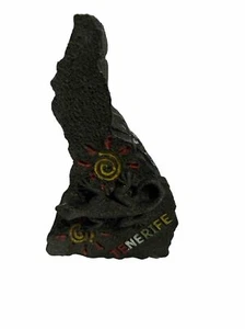 Tenerife Island Shaped Black Volcanic Rock Trinket Box - Foto 1 di 4