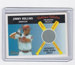 TARJETA JERSEY USADA EN JUEGOS COLECCIONES CLUBHOUSE TOPPS 2004 TOPPS Heritage de Jimmy Rollins - Imagen 1 de 23