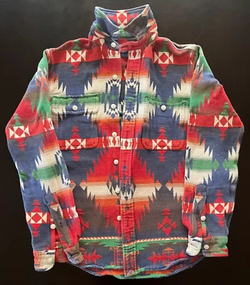 Polo Ralph Lauren Sportsman Patchwork Western Serape Southwestern Aztec Shirt - Image 1 of 4