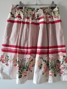 Cue Skirt Womens 8 Fit and Flare Floral Lined Pleated Pockets - Picture 1 of 7