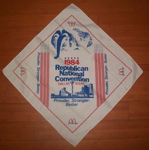 1984 Republican National Convention Tischdecke McDonalds Bandana Reagan RNC - Bild 1 von 2