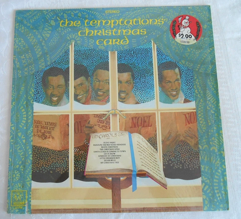 THE TEMPTATIONS Christmas Card LP Motown 5251ML NEAR MINT soul 1982 shrink - Image 1 of 4