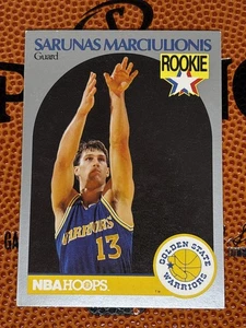 1990-91 NBA Hoops Sarunas Marciulionis Rookie Card #115 Warriors - Picture 1 of 3