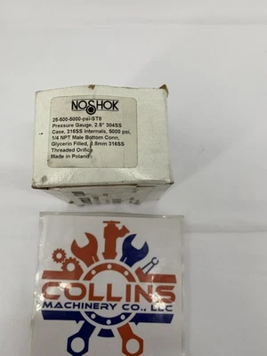 Noshok 25-500-5000-psi-ST8 0-5,000PSI 316 SS Liquid Filled Pressure Gauge - Image 1 of 4