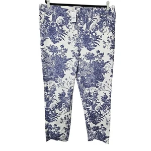 NEU Ann Taylor Loft 16T blau weiß Blumen Hose Küste Bleistifthose klassisch - Bild 1 von 4