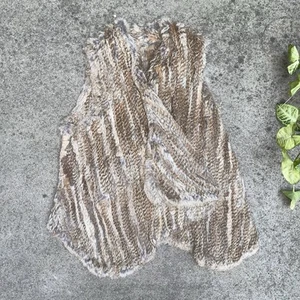 VINTAGE Genuine Fur Vest Cardigan ONE SIZE Boho Hippie 70s Retro Y2K Indie - Picture 1 of 12