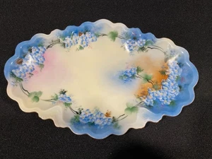 Antike MZ Austria (1884-1909) handbemalte florale Porzellan Schmuckschale signiert - Bild 1 von 15