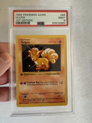 1999 Pokemon - 1st Edition Shadowless Vulpix Base Set 68/102 - PSA 9 Mint! WOTC - Image 1 of 4