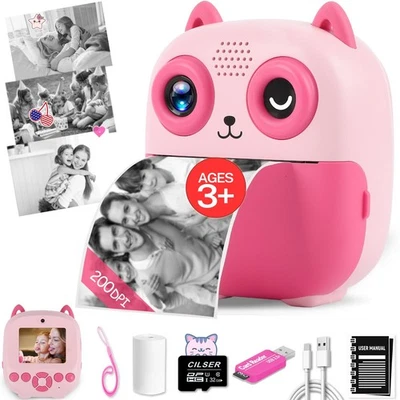Kids Camera Instant Print, 32G 1080P HD Dual-Lens Selfie Digital Cameras, Chr... - Image 1 of 4