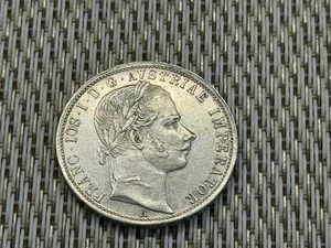 Gulden 1863 A Franz Josef  Silber  W/25/896 - Foto 1 di 2