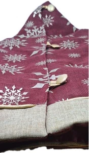 Falda Árbol de Navidad Borgoña y Diseño Copo de Nieve Dorado Aproximadamente 55" - Imagen 1 de 11