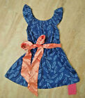 Mommy & Me Women's Baby Girl's Blue & White Feathers Nylon Matching Dresses NWT