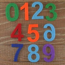 Arial Number Set 3mm Felt Numbers 0-9 10 Characters Sizes 5-12cm