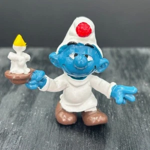 Smurfs 20060 Candle Smurf Sleepy Smurf Pajamas Candlestick Schleich PVC Figurine - Picture 1 of 8