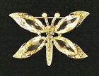EISENBERG ICE Signed Brooch Pin Rhinestone Silver Tone Figural Butterfly Insect!