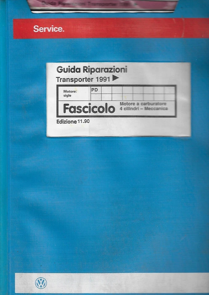 Manuale riparazione MECCANICA VW Transporter T4 1990 Motore PD  benzina 1.800cc - Immagine 1 di 1
