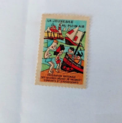------1-Timbre-Vignette-La-Jeunesse-Au-Plein-Air--Tuberculose--1948-- - Photo 1/2