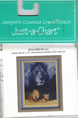 Janlynn's Just-a-Chart Counted Cross Stitch Pattern #013-0300-W Lion 9 x 12 - Image 1 of 2