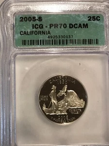 2005 S 25C California State Quarter PR70DCAM ICG - Picture 1 of 2
