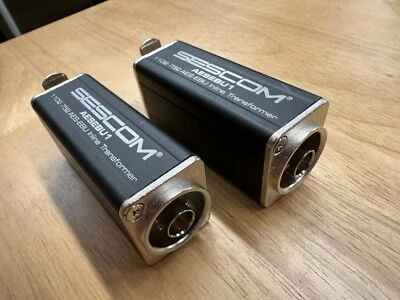 2x Sescom XLRF to 75 Ohm BNC Female AES/EBU Impedance Transformer SES-AES-EBU-1 - Image 1 of 4