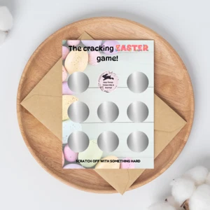 Easter Scratch Off Card Game β 9 Fun Family Challenges β A4 Party Game FREE POST - Picture 1 of 10