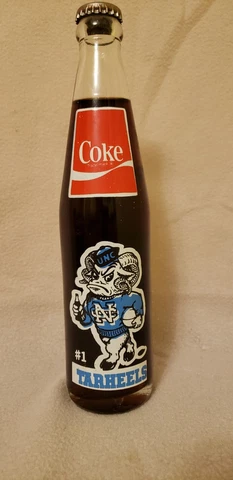 Coke  Unc Tar Heels glass bottle 1982 Cover