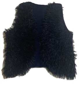 GIRLS 18 XL Shrug JUSTICE Blue Sleeveless Faux Fur Front - Picture 1 of 5