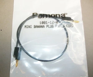  Pomona 1081-12-0 Mini Banana Plug Patch Cord 12" Black - NEW - Picture 1 of 4