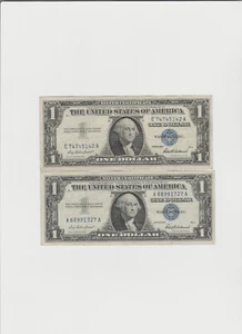 2 1957 circulated Silver Certificates - Picture 1 of 5
