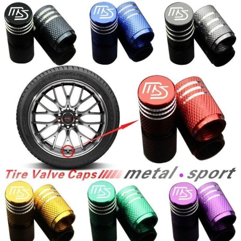 4X MS Car Wheel Tire Valve Stem Cover Caps for Mazda CX-5 CX-7 CX-8 M6 MX5 RX7 - Image 1 of 1