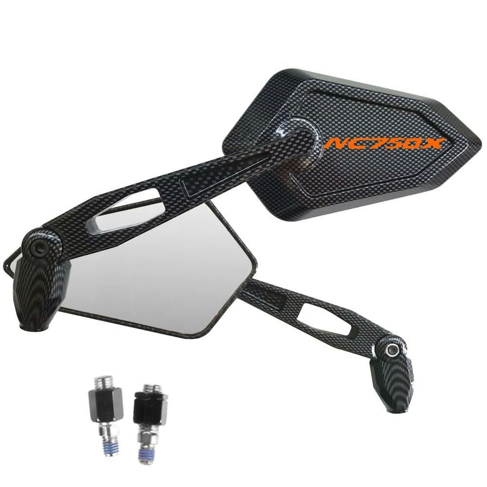 Espejos Street Carbon Look Logo Naranja para Honda NC750X Nc 750 X ABS DCT - Imagen 1 de 3