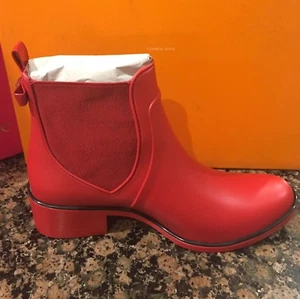 Kate Spade Sedgewick Red Matte Rubber Rain Boots Fits US Sz 4 or 5 New In Box - Picture 1 of 7