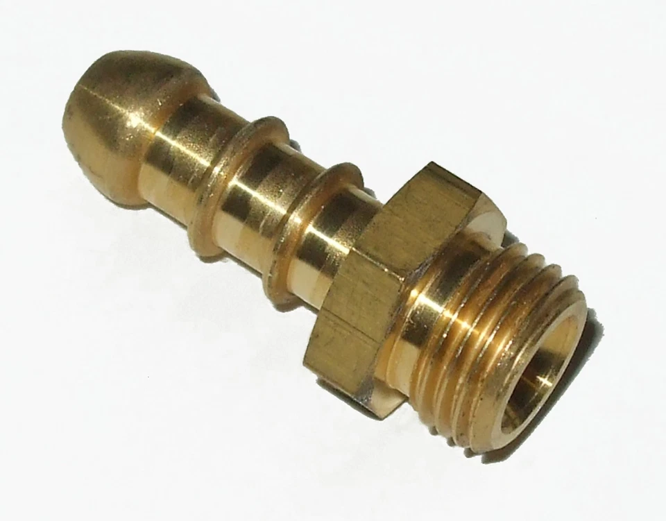 'Fulham Nozzle' to bsp parallel male thread. For 8 or 10mm bore LPG hose F10x