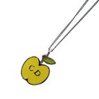 Christian Dior Cd Logo Apple Motif Used Necklace Pendant Silver Vinatge #Cr775 S