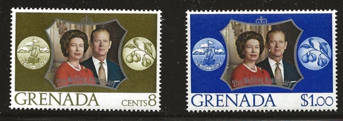 Grenada Scott #466-67, Singles 1972 Complete Set FVF MNH Cover