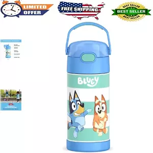 FUNtainer 12oz Kids Water Bottle with Straw - Vacuum Insulated Stainless Steel - Picture 1 of 9