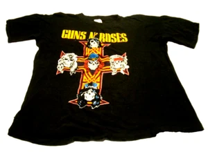 MAGLIETTA VINTAGE ANNI 80 GUNS N ROSES-APPETITE FOR DISTRUCTION CROSS NERA-LEGGI - Foto 1 di 10