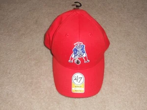 New England Patriots NFL Football Hat Cap Throwback Minuteman Logo Youth Red '47 - Picture 1 of 7