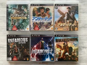 SONY PS3 Uncharted Treasure Hunter & inFamous 1 2 & Bullet Storm set from Japan - Picture 1 of 14