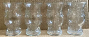 * 4 * Vintage Clear Juice Glasses Seahorses Ocean Waves Beach Nautical 3.75” - Picture 1 of 6