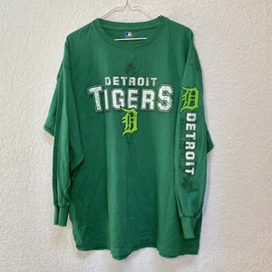 Detroit Tigers Shirt Men’s XL Green MLB Baseball St. Patrick’s Day Shamrock Tee - Picture 1 of 9