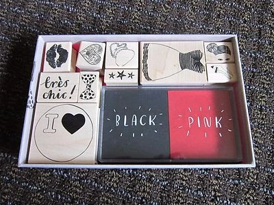 Lote de 10 estampillas artesanales zapatos vestido moño cartera estrellas labios moda artesanía con almohadillas Foto 1 de 4