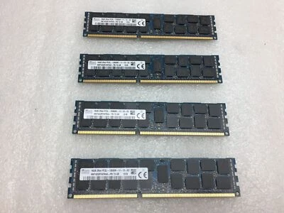 Lot of 4 SK Hynix 16GB PC3L-12800R DDR3L-1600 REG Server RAM HMT42GR7AFR4A-PB - Image 1 of 2