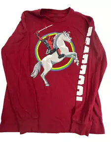 Marvel Deadpool men's red long-sleeve graphic tee shirt size L - Picture 1 of 5