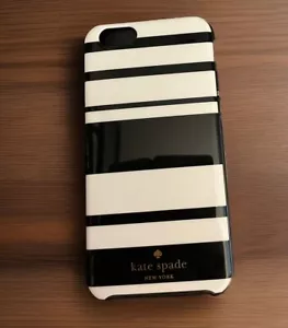 Kate Spade iPhone 6 iPhone 6s Hard Hybird Case Cover - Black & White Stripes New - Picture 1 of 7