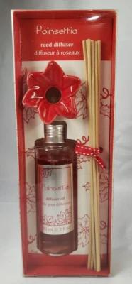 Pier 1 Imports Poinsettia Reed Diffuser 2.7 oz Red Christmas Fragrance NEW - Image 1 of 4