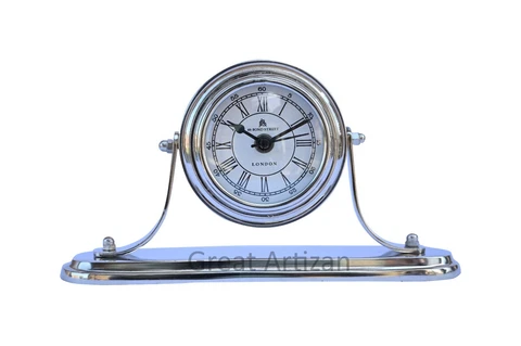 Mantel Clock with Nickel Finish | Simply Design for Room ,Office And Bedroom Cover