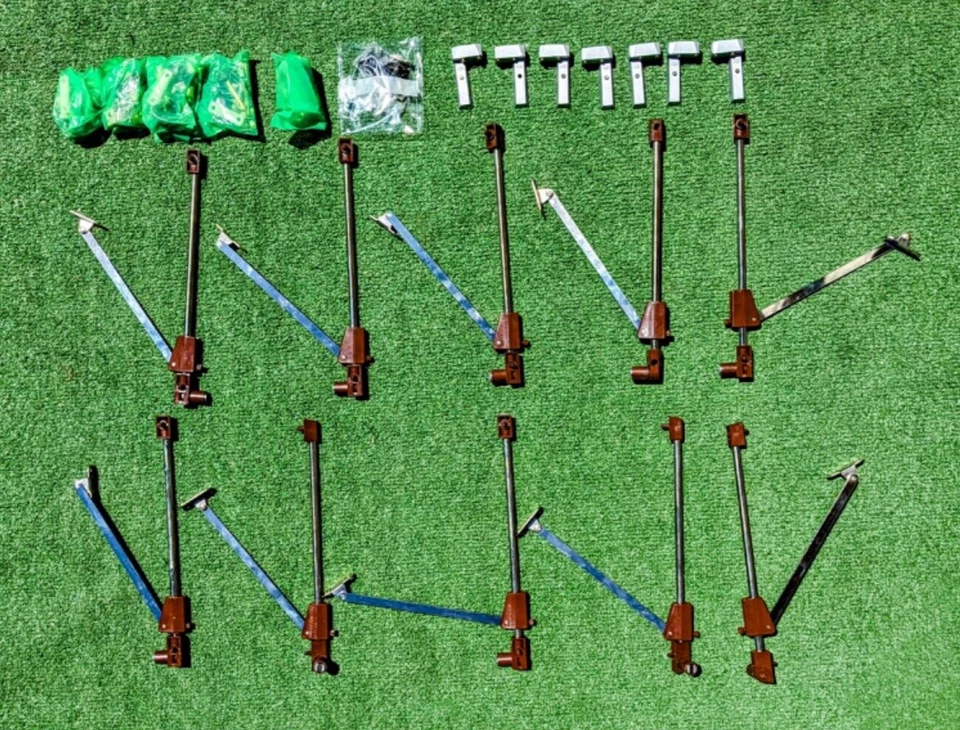 10 Vintage ONI West Germany Sliding Adjustable Drop Leaf Metal Supports Set NOS - Image 1 of 4