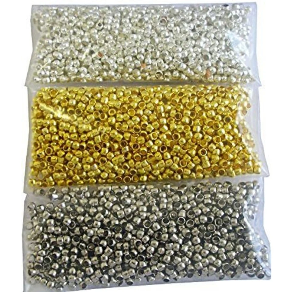 1050stk Metall Perlen Quetschperlen Quetschröhrchen 2mm Rund Metal Beads M9 - Bild 1 von 4